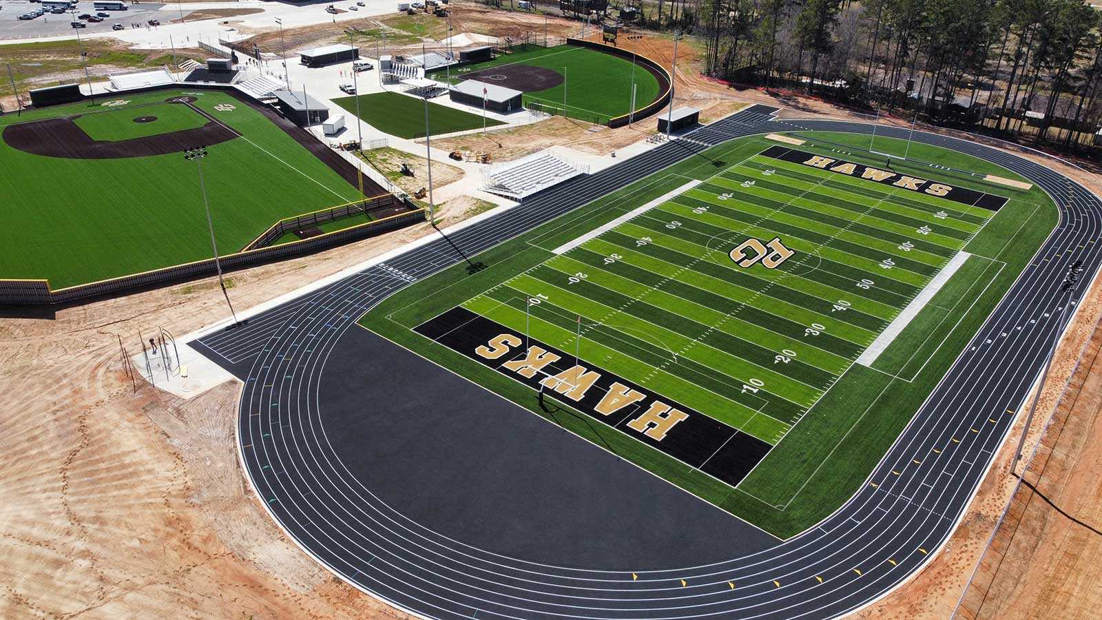 Football Field Artificial Turf Installation